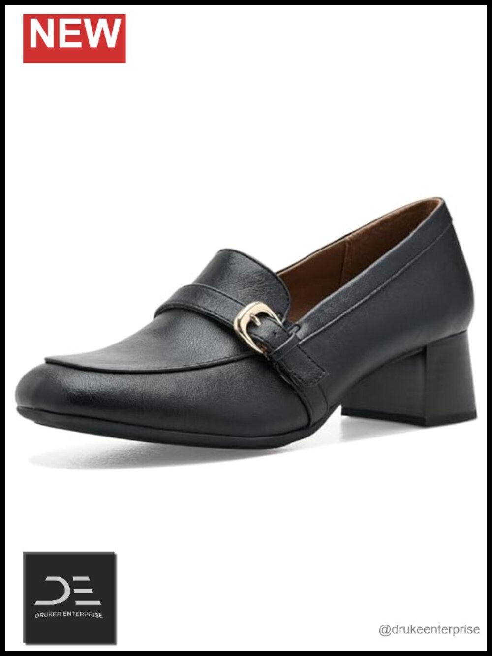 Tailored Loafer Pump with Flared Block Heel